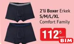 COMFORT FAMİLY 2'Lİ BOXER ERKEK COMFORT FAMİLY 2'Lİ BOXER ERKEK